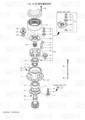OEM Steel Bolt On Swing Motor for Hitachi K1038203 130426-00010 130426-00010A DX225 Excavator Swing Drive Catalog