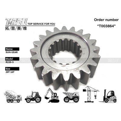 XKAQ-00010 High Precision R220-5 Excavator Swing 1 Stage Sun Gear Motor Parts in Dealed Bag for Transport Packaging