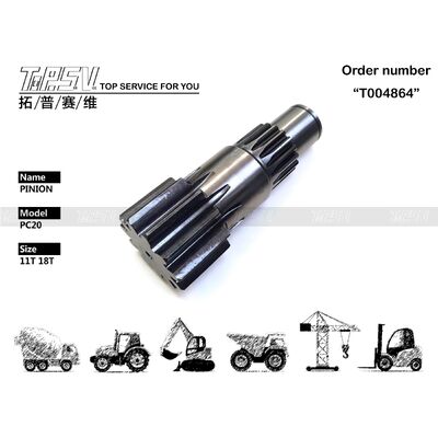 PC20 Excavator Swing Pinion For Swing Drive Excavator Spare Parts