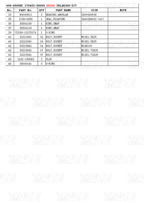 404-00098C 170402-00009 TRAVEL DRIVE USE FOR DOOSAN CATALOG DX300 SOLAR300-5/7