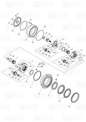 404-00098C 170402-00009 TRAVEL DRIVE USE FOR DOOSAN CATALOG DX300 SOLAR300-5/7