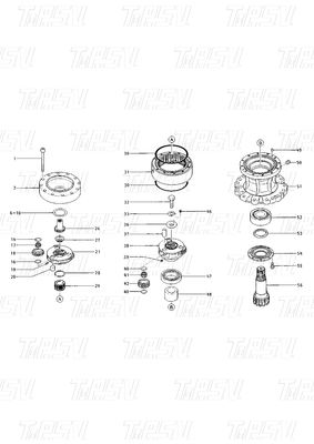 Excavator Swing Drive Reducers In Painted Color 099-0229 Catalog E120B