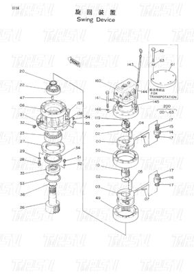 Custom Colors Swing Drive Units For Excavators Bolt on Installation Catalog 9097683 EX60-1