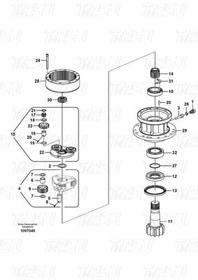 EC140B Excavator Planetary Swing Reducer for Volvo Catalog VOE14507900