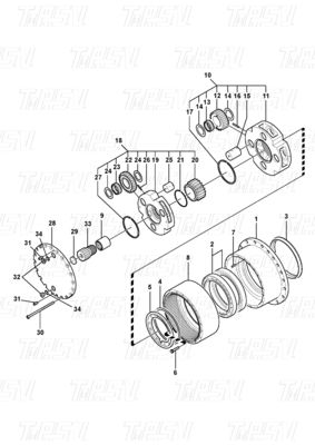 VOE14528733 Custom Color Steel Excavator Planetary Final Drive Reducer Catalog with Bolt on Installation EC210B