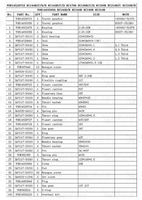 VOE14528733 Custom Color Steel Excavator Planetary Final Drive Reducer Catalog with Bolt on Installation EC210B