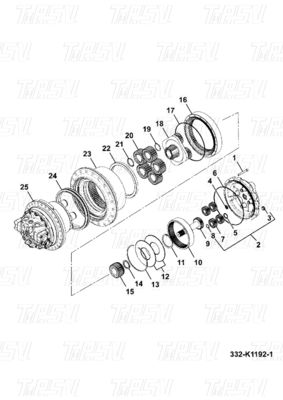 JS200 Steel Excavator Final Drive Travel Drive Motor Catalog 332/K1192