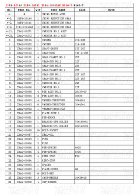 R110-7 Black OEM Excavator Swing Motor Drive Parts Catalog 31N4-10140