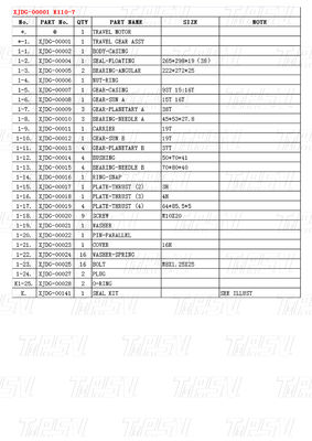 Catalog Excavator Final Drive Planetary Reducer 10 Ton Black XJDG-00001 R110-7