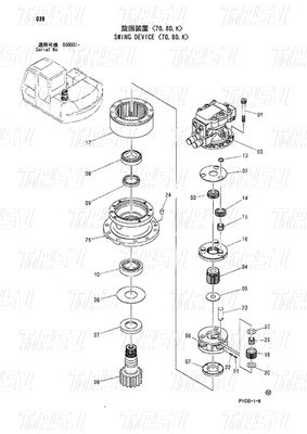 Hydraulic Swing Motor Drive Excavator Swing Drive Catalog 4445648 4470057 ZX70