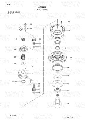 Excavator Swing Drive Motor Black Planetary Reducer For Machine Industry Catalog 9270522 ZX70-3