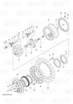 OEM Excavator Parts Planetary Reducer Drive Catalog Systems For Machinery / Energy / Mining Industries 9180731 ZX120