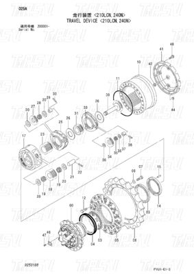9250188 9269199 Custom Colors  ZX200-3 Excavator Travel Final Drive Catalog Motor Drive