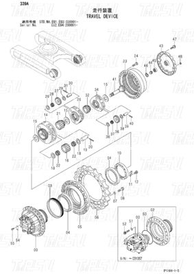 Excavator Black ZX330 ZX350 ZX360 ZX370 Travel Motor Drive Catalog Hydraulic Drive Unit 9190221 9190222 9212584 9232360