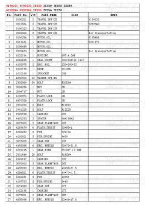 Excavator Black ZX330 ZX350 ZX360 ZX370 Travel Motor Drive Catalog Hydraulic Drive Unit 9190221 9190222 9212584 9232360