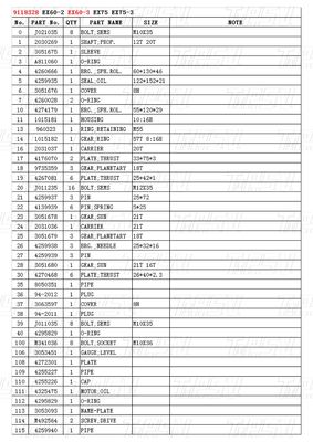 9118328 EX60-3 Excavator Swing Drive Catalog Motor Parts with Planetary Gear Reducer