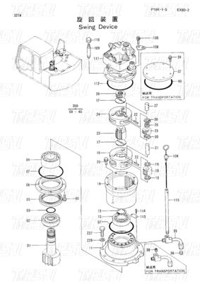9118328 EX60-3 Excavator Swing Drive Catalog Motor Parts with Planetary Gear Reducer