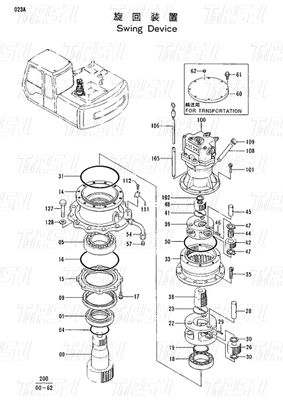 9111265 Heavy Duty EX120-2 Excavator Swing Drive Catalog System Hydraulic Motor