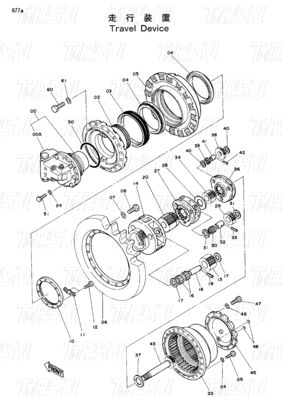 Black EX200-1 ExcavatorTravel Drive Catalog With Bolt on Installation 9066008 9080070 9096483