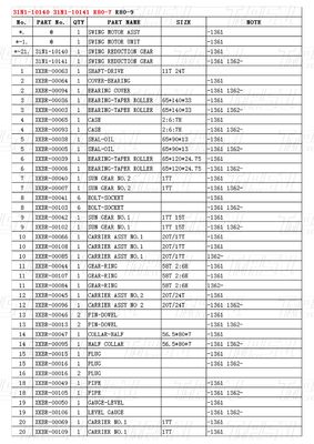 31N1-10140 31N1-10141 R80-7 Excavator Swing Drive Catalog Planetary Reducer Type Varies Depending On Model