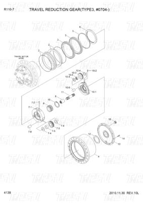 Customizable XKAY-01867 R110-7 Excavator Travel Drive With Planetary Reducer And Bolt On System