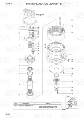 31N6-10181 R215-7 Excavator Swing Drives Catalog For Energy And Mining Machines