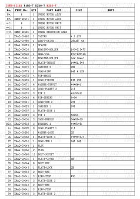 31N6-10181 R215-7 Excavator Swing Drives Catalog For Energy And Mining Machines