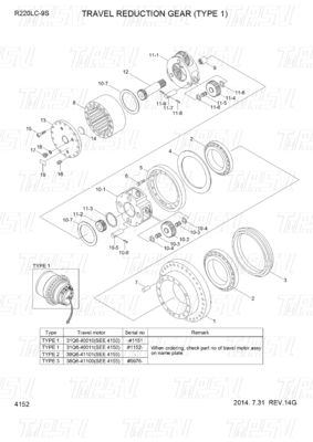 31Q6-40020 31Q6-40021 31Q6-40022 Energy Mining R220-9 Excavator Travel Drive Motor Catalog