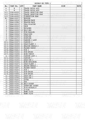 31Q6-40020 31Q6-40021 31Q6-40022 Energy Mining R220-9 Excavator Travel Drive Motor Catalog