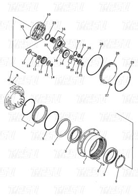 20N-60-41205 20N-60-31200 Bolt on PC15-1 Excavator Final Drive with Planetary Reducer