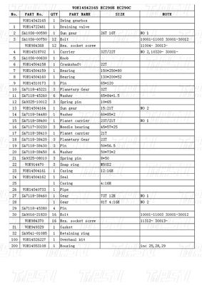 Bolt-on Hydraulic Swing Motor Drive VOE14542165 EC290B Excavator Swing Drive Catalog