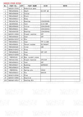 SA8230-27000 EC360 Excavator Swing Drive Catalog Black Color