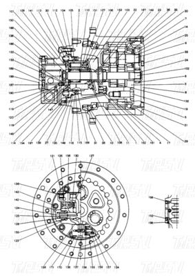 Bolt-on 2441U829F1 SK120-3 Excavator Travel Drive Catalog Motor Compatible With Different Excavator Brands And Models