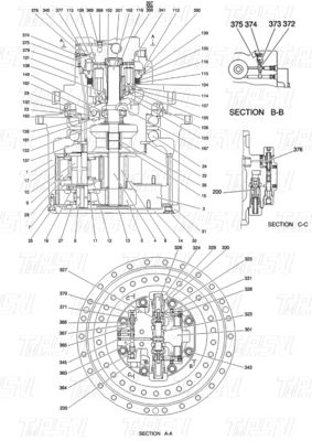 Machinery Repair Shops YN15V00037F2 SK210-8Excavator Travel Drvie Catalog Parts in Transport Packaging Wooden Box