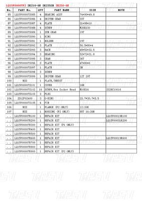 Installation Bolt-on LQ15V00007F2 Excavator Travel Drive Catalog Varies Depending On Model