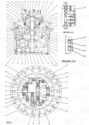 Black Color LC15V00026F1 SK350-8 Excavator Final Drive Catalog Parts for Performance