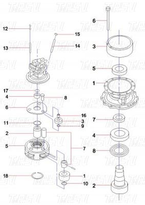 60042755 SY365C Excavator Swing Drive Catalog Motor Bolt-on Installation