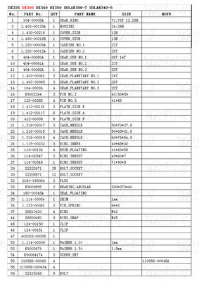 K1003134 DX300 Excavator Travel Drive Catalog Bolt On Steel Assemblies with Planetary Reducers