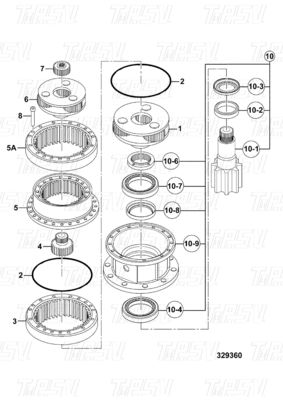 Custom Bolt on JRC0007 JS220 Excavator Swing Drive Catalog In Stock