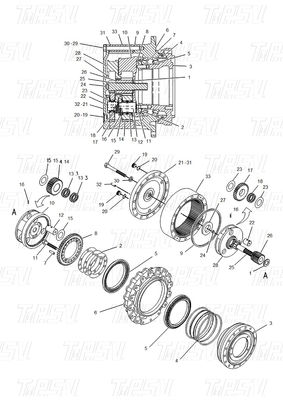 Economical Steel 114-1484 E320B Excavator Travel Drive Catalog Motor Drive For Energy/Mining