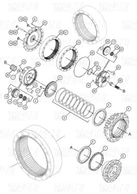 OEM Steel 227-6949 296-6299 353-0611 523-0574 353-0615 E320D Excavator Travel Drive Catalog Gearbox Assembly
