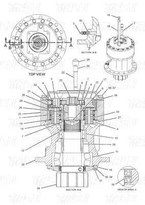 Black 191-2693 E325C Excavator Swing Drives Catalog Bolt-on In Stock Hydraulic Swing Drive