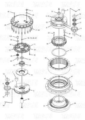 Hydraulic 296-6218 E336D Excavator Travel Drives Catalog For Excavators With Bolt on Installation