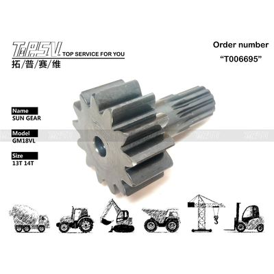 GM18VL Excavator Transmission System Excavator Travel Sun Gear For Machinery Repair Shops In Black