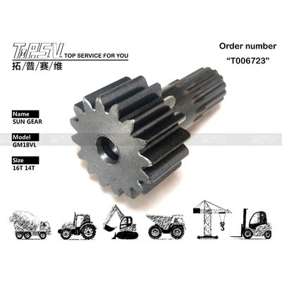 TZ263B1006-01 Black GM18VL Excavator Travel Sun Gear View Image With Hydraulic Motor Drive In Black Color