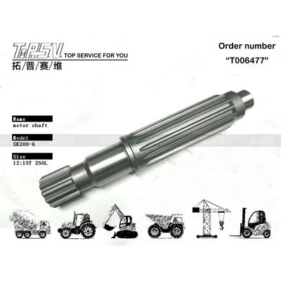 YN15V00017S009 SK200-6 Excavator Travel Motor Shaft for Excavator Machinery Heat Treatment and Gear Meshing Installation