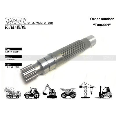 YN15V00003S009 Black Hydraulic Pump SK200-5 Excavator Travel Motor Shaft Parts High Durability