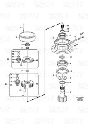 quality Steel Swing Planetary Gear Reducer Catalog For Machinery Repair Shops VOE14566202 EC240B factory