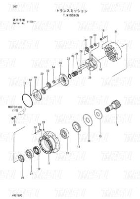 Good price Bolt on Excavator Swing Drives Catalog EX55UR-3 ZX55UR ZX55UR-HHE 4421990 online