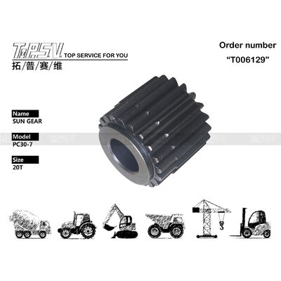 FUFRP-1159-08 High Precision PC30-7 Excavator Travel 2 Stage Sun Gear  In Black Color